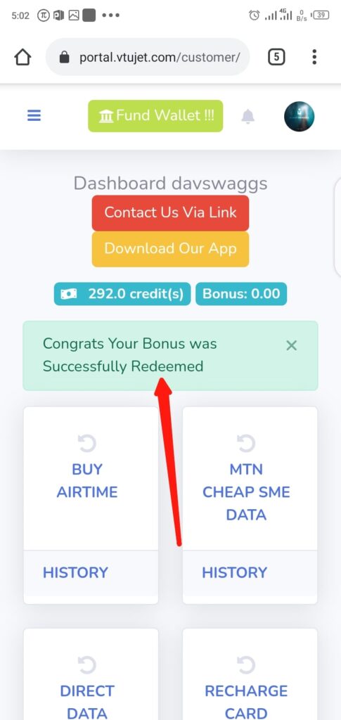 Redeem Your Bonus Earnings Now Successful