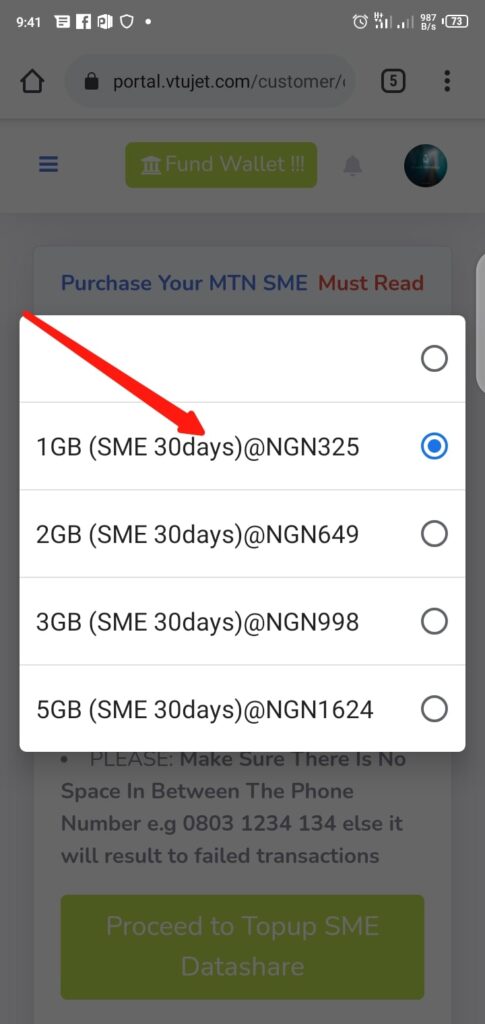 Buy Cheap MTN SME Data Step 3